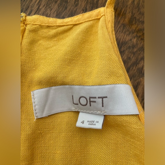 LOFT Yellow Midi Party Dress Size 4 - Picture 3 of 5